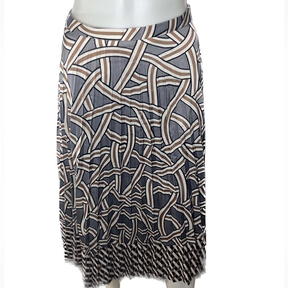 NWT womens midi pleated skirt with pattern size XL